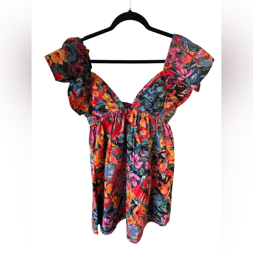 Y&i Floral Ruffle Sleeve Women's mini dress size M